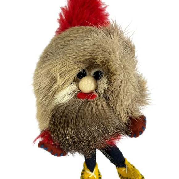 Vintage Christmas Elf Gnome with real fur Scandinavian Norwegian - Picture 3 of 3